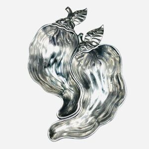 Arthur Court 2004 Metalware Chili Pepper Divided Serveware Salsa Appetizer Dips